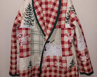 Winter Wonderland Quilt Upcycled Jacket/Coat. *Please read item description/photos for measurements.*