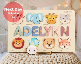 Personalized Name Puzzle, Wooden Busy Board, Baby Gift, First Birthday Gift, Wood Puzzle Toy, Baby Boy Gift, Baby Shower Gift, 1st Birthday