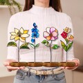 Birth Flower Bouquet , Mom's Birthday , Personalized Birth Month Flower Stained Glass, Floral Table Decor, Flower Garden Stake product logo