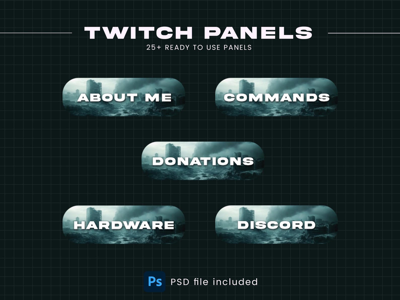 Dystopian Twitch Panels - Dystopia Themed Panels for Twitch, Editable ...