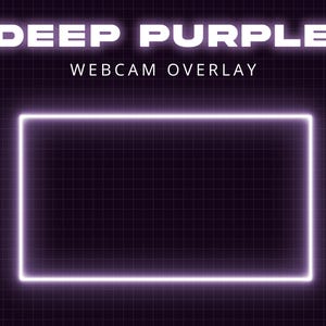 Deep Purple Neon: geanimeerde webcam-overlay, gloeiende stream-overlay, cameraframe, Twitch-streaming-overlay, webcamrand, Vtuber-items