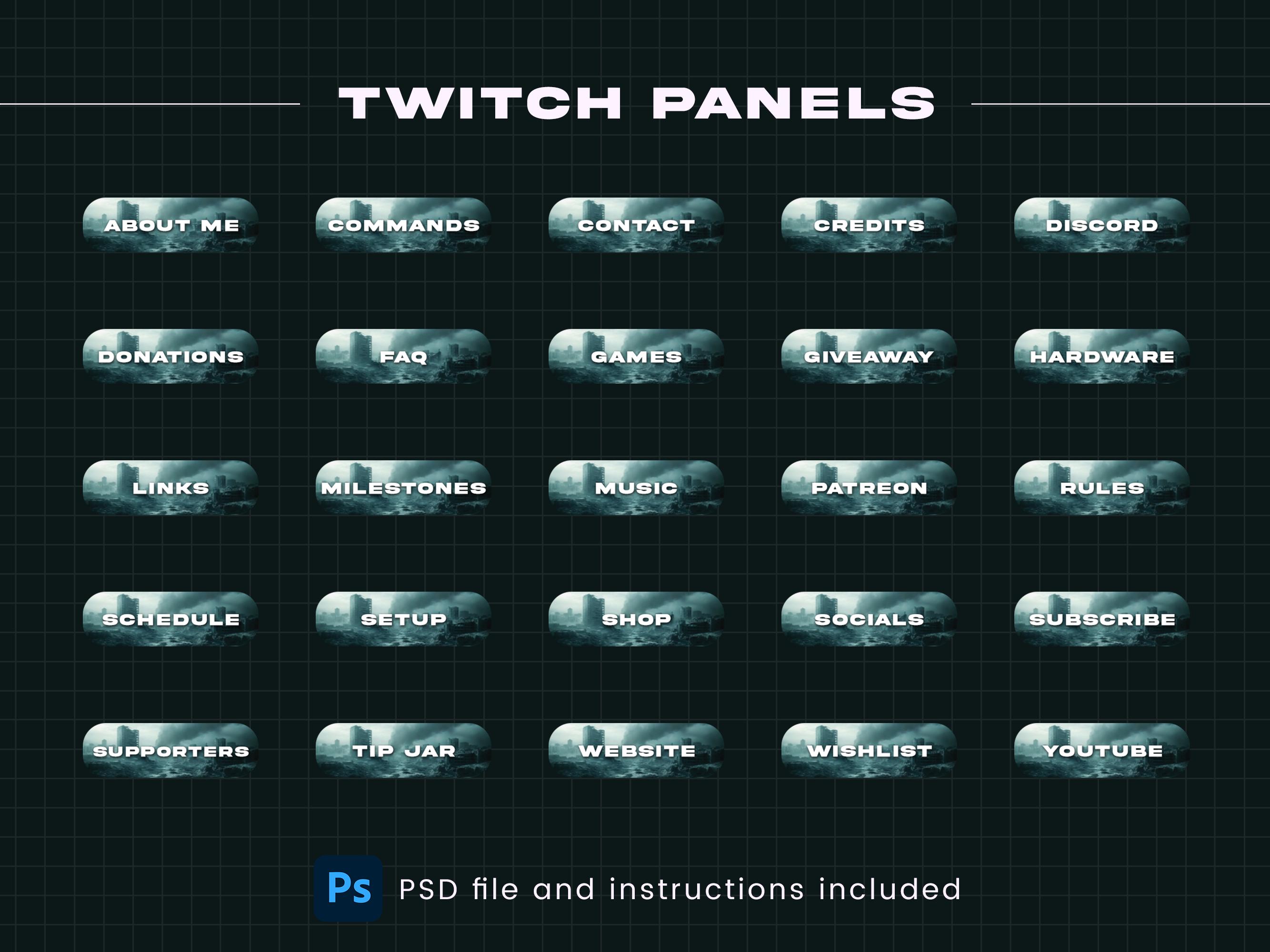 Dystopian Twitch Panels - Dystopia Themed Panels for Twitch, Editable ...