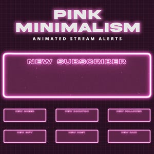Animated Twitch Alerts for Streaming - Pink Twitch Alerts with Glowing Neon Effect - WEBM
