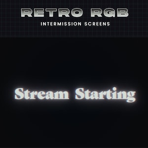 Retro RGB-pausskärmar - Animerade Twitch-skärmar med vintage-TV-tema | Streama startar, är strax tillbaka, Streama slutar, Streama offline