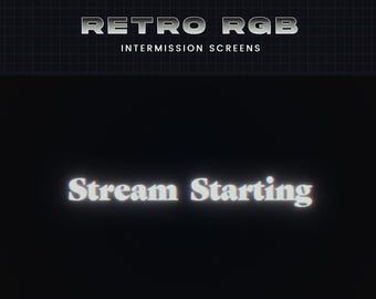 Schermate di intervallo RGB retrò - Schermate animate a tema TV vintage per Twitch / Inizio streaming, Torno subito, Fine streaming, Streaming offline