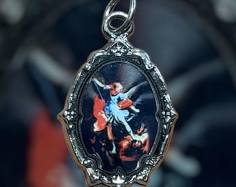 Saint Michael the Archangel, San Miguel de Arcángel, Catholic Medals/Charms, Double-sided with the same image