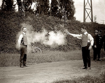 Testing A Bulletproof Vest 1920s Photo