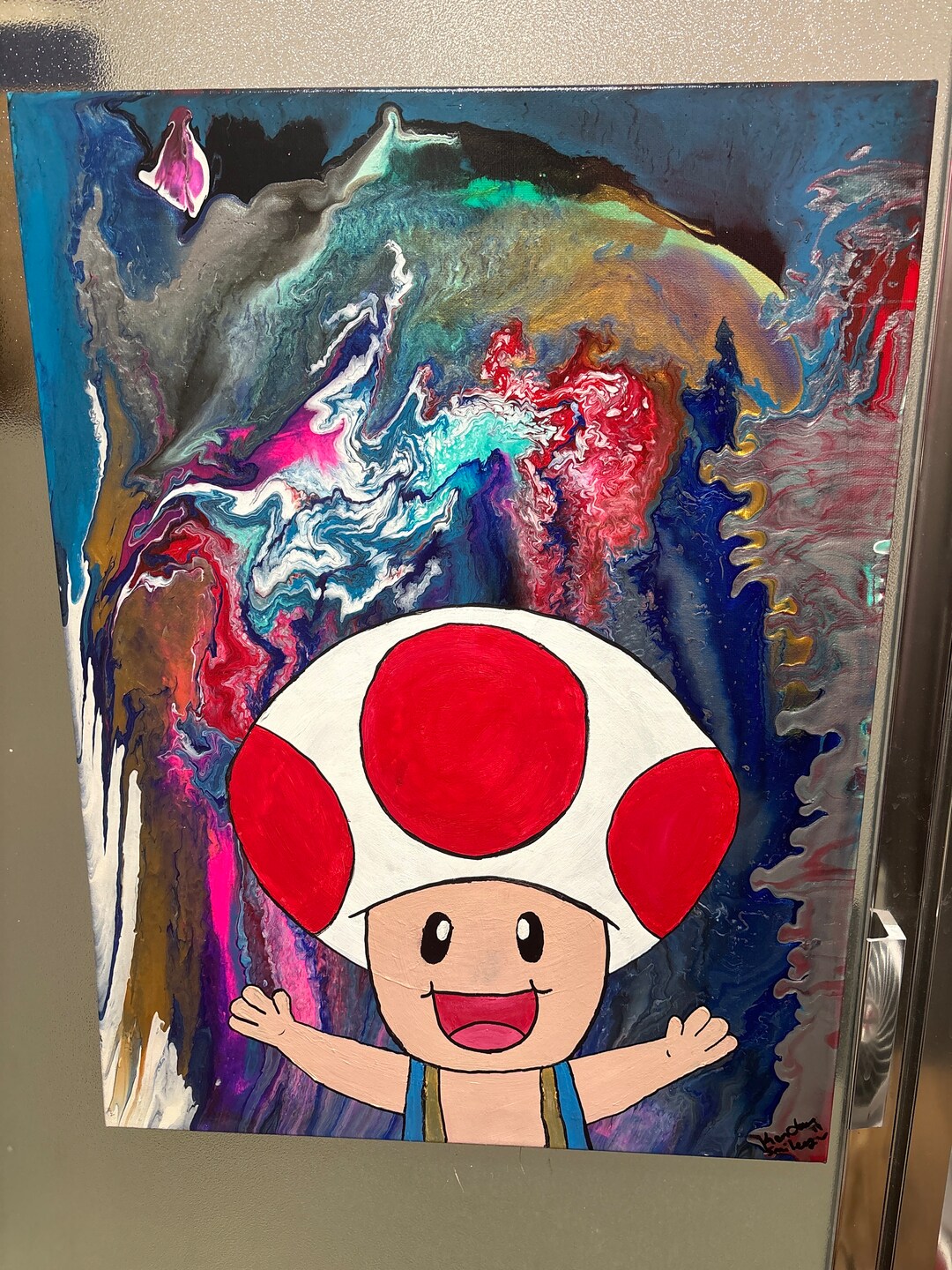 Toad Super Mario Acrylic Painting Etsy