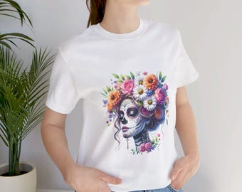 Day of the Dead Shirt Skull Print Tee for Men and Women Dia de los Muertos Costume sugar skulls La Catrina SUGAR SKULLS Mexican art skeleton
