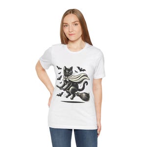 Spooky Black Cat Shirt - Perfect Halloween Costume Vintage Style Black Cat Shirt for Halloween Fun Halloween Black Cat Tee -Cute and Festive