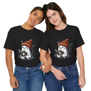 Spooky Black Cat Shirt - Perfect Halloween Costume Vintage Style Black Cat Shirt for Halloween Fun Halloween Black Cat Tee -Cute and Festive