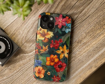 Elegant Flower Print iPhone Case - Unique Tech Accessory Chic Floral Design iPhone Case - Stylish Phone Protection