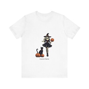 Witch Shirt with Black Cat Design - Halloween Tee for Cat Lovers Black Cat Witch Shirt - Unique Graphic Tee for Halloween custom