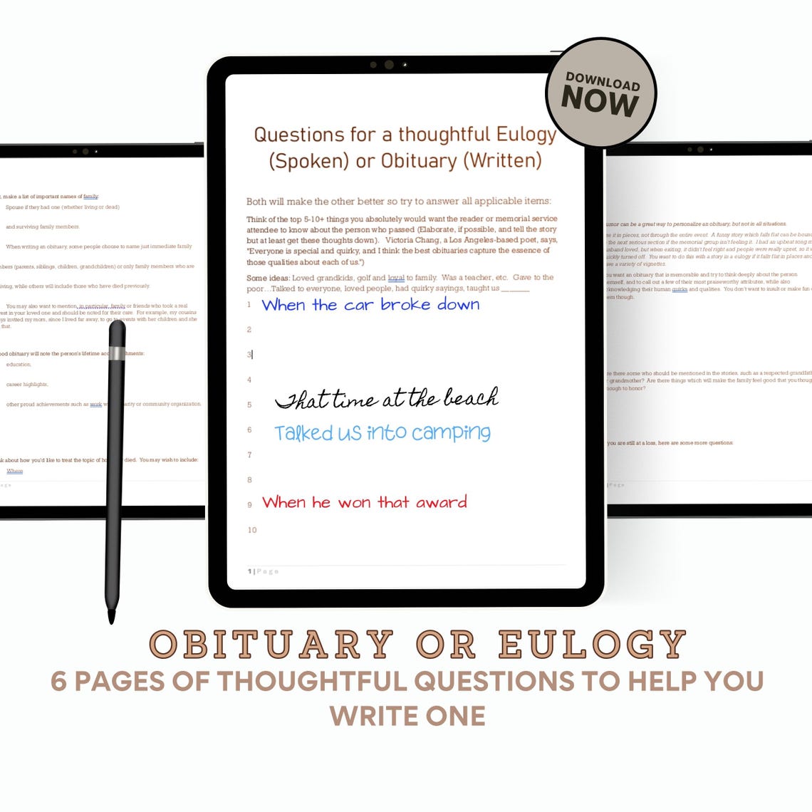 Obituary Questions Eulogy How to Write Obituary Job Aid Funeral Speech ...