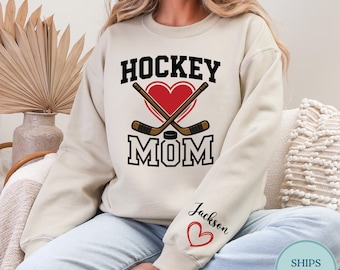Personalized Hockey Mom Hoodie, Custom Hockey Mom Sweatshirt, Hockey Mom Gift, Custom Name Number Hoodie