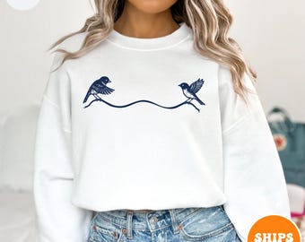 Bird Shirt, Bird on Wire, Cute Birds Shirt, Women's Bird Shirt, Bird Lover Gift, Bird Birthday Gift, Mothers Day Gift, Bird Sighting Shirt
