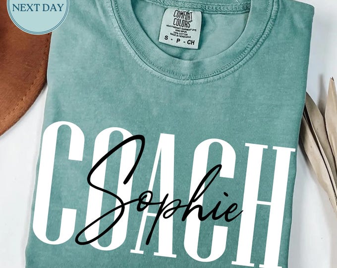 Personalized Coach Shirt, Custom Coach Name Shirt, Custom Coach Gift, Cheer Coach Shirt, Coach Game Day Shirt, Team Gift, Cheer Coach Shirt