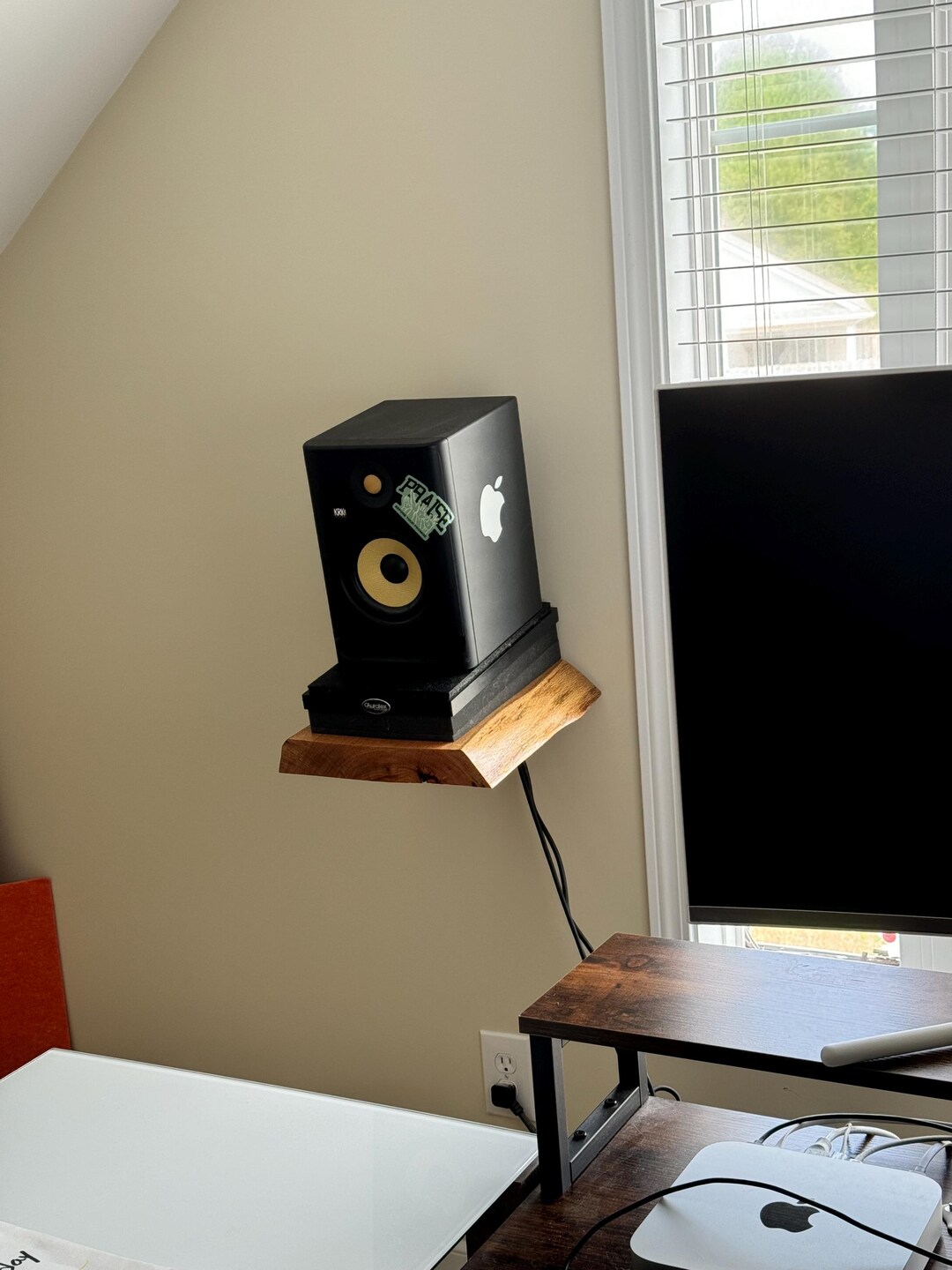 Monitor Speaker Live Edge Oak Wall Shelves (pair), Custom Made and ...