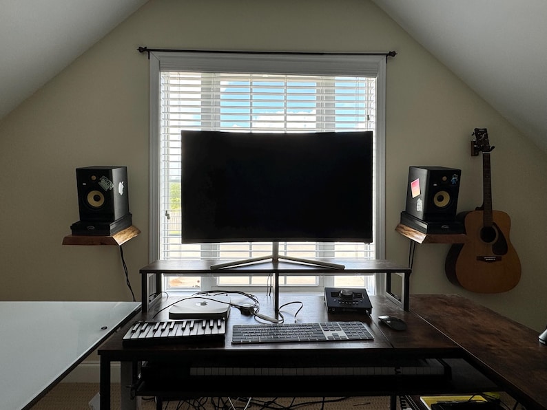Monitor Speaker Live Edge Oak Wall Shelves (pair), Custom Made and ...