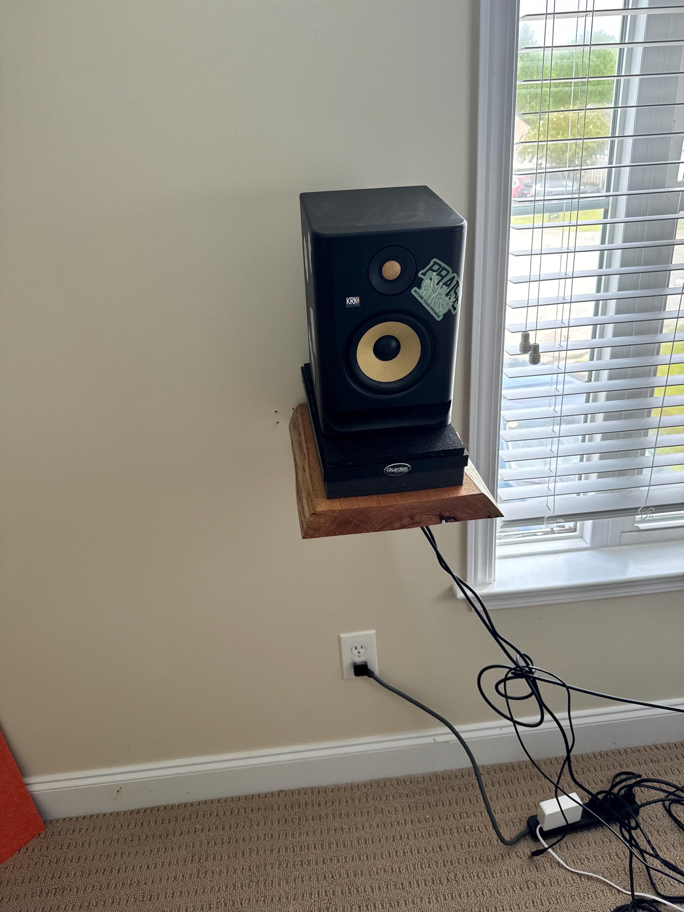 Monitor Speaker Live Edge Oak Wall Shelves (pair), Custom Made and ...