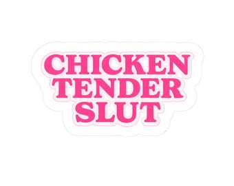 CHICKEN TENDER Sticker | Kiss-Cut Vinyl Decal, Pink Retro Text