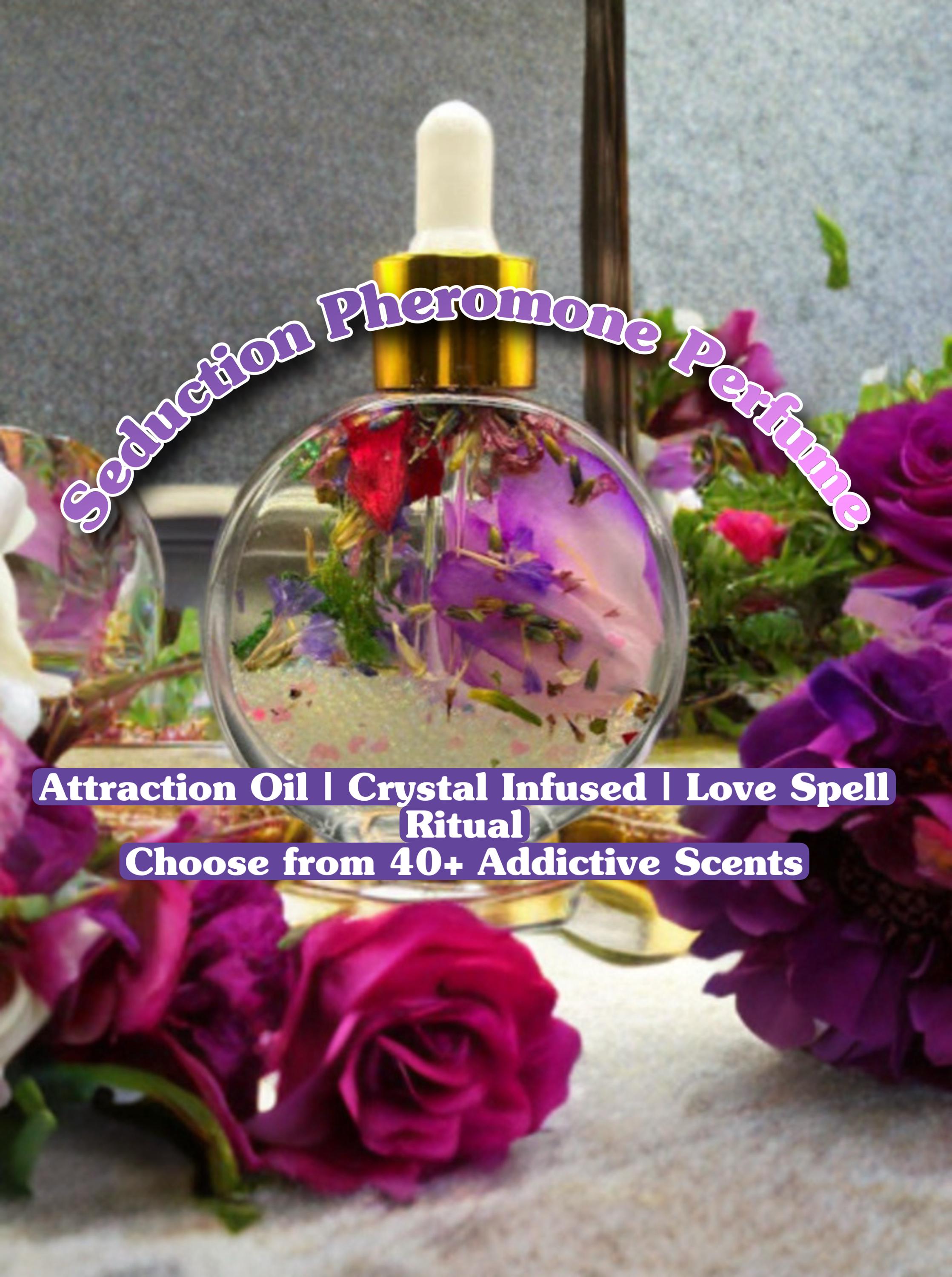 Seduction Pheromone Perfume Oil | Attraction Ritual Oil | Love Spell Perfume | Crystal Infused Scent | Manifestation Oil | Feminine Energy