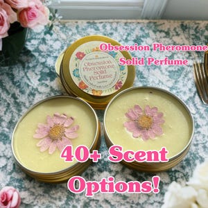 Obsession Pheromone Solid Perfume | Luxury Botanical Perfume Balm | Pheromone Fragrance for Confidence  Attraction | 1oz Solid Scent Tin