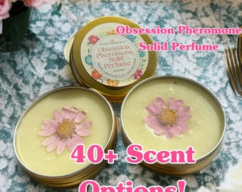 Obsession Pheromone Solid Perfume | Luxury Botanical Perfume Balm | Pheromone Fragrance for Confidence  Attraction | 1oz Solid Scent Tin