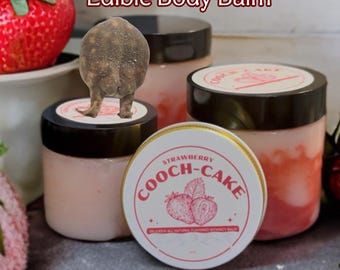 Edible Body Balm Flavored Body Balm Handmade Moisturizing Skin Balm Natural Sweet Scented Body Butter Bedroom Attraction Strawberry Flavored