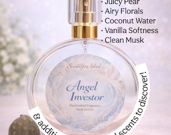 Angel Investor Perfume Oil & Spray | Fresh Fruity Floral Clean Musk Fragrance | Citrus Pear Vanilla Scent | Feminine Handcrafted Perfume
