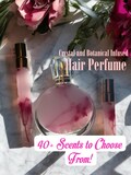 Hair Perfume Mist – Crystal Infused Botanical Scent Spray | Choose Your Signature Fragrance | Aura Spray | Sacred Crown Ritual 40+ Scents