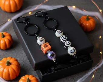 Halloween-sleutelhangers/tasclip met kralen