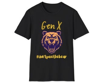 Gen X Bear-T-shirt, leuk shirt, vrijetijdskleding, zomer, korte mouw