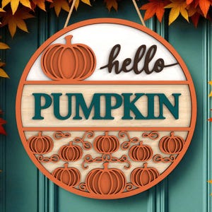 Höstdekoration för ytterdörren | Höstdörrhängare | Pumpacitatskylt | Trädekoration för ytterdörren | Rustik höstdörrdekoration