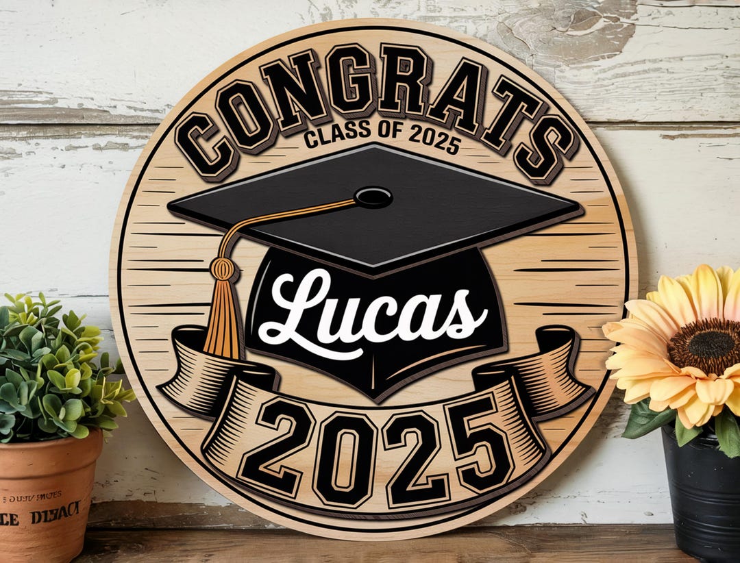 Personalized Graduation Gift 2025 | Custom Name Sign With Grad Cap and ...