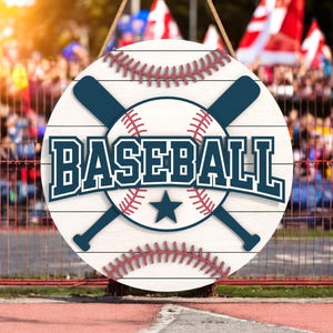Baseball Door Hanger, Front Door Decor for Baseball Family, Baseball Team Sign, Baseball Game Day Door Decor, Sports Theme Door Hanger