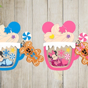 Personalisierte Cartoon Baby Maus Name Geschenk Schneidedatei, mehrschichtige frohe Weihnachten Kakaobecher Shaker Schneidedatei, DIY Holz Handwerk Kit Schneidemaschine, Lasercut Datei Schneidedatei Schneidedatei
