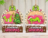 Christmas Calendar Ornament Svg, Merry Grinchmas Svg,Countdown Ornament Laser Cut File Svg,Christmas Characters Ornament Svg, Christmas Gift