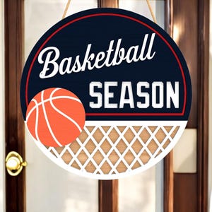 Basketball-Türhänger, Haustürdekor für Basketball-Familie, Sport-Willkommensschild für Spielzimmer, Laser-Schnitt-Basketball-Dekor