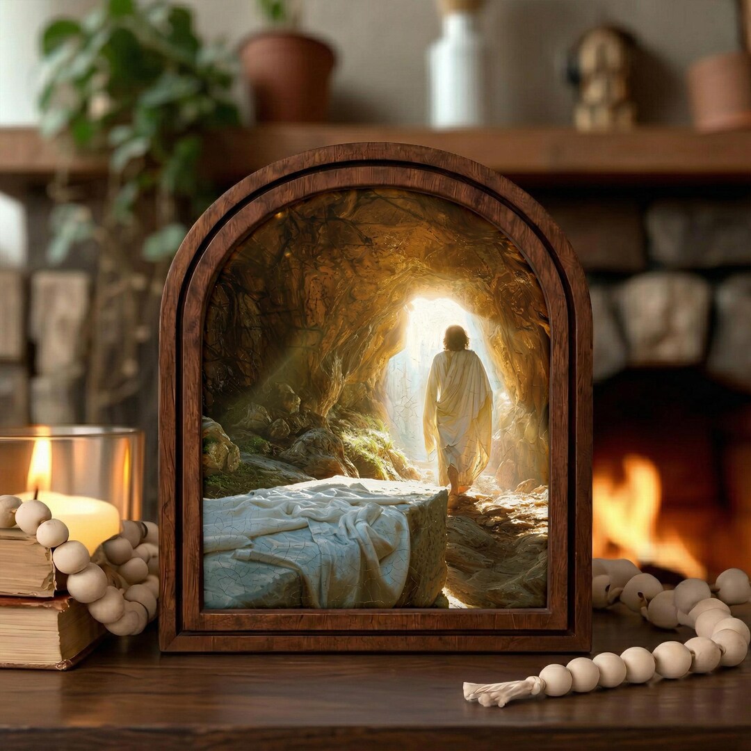Empty Tomb Resurrection Wall Art, Jesus Rising Easter Decor, Christian ...