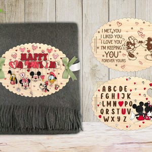Valentinstag-Decke mit Ornament Lasercut-Datei-Svg, Tag-Decke Paar Cartoon, Wohnkultur, Holzdecke Tag svg, Glowforge-Datei