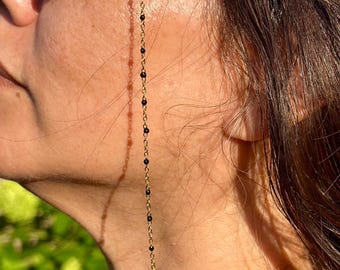 Versatile Gold & Black Beaded Glasses Chain— 3 in 1 Eye Glasses Chain/Bracelet/Necklace Combo