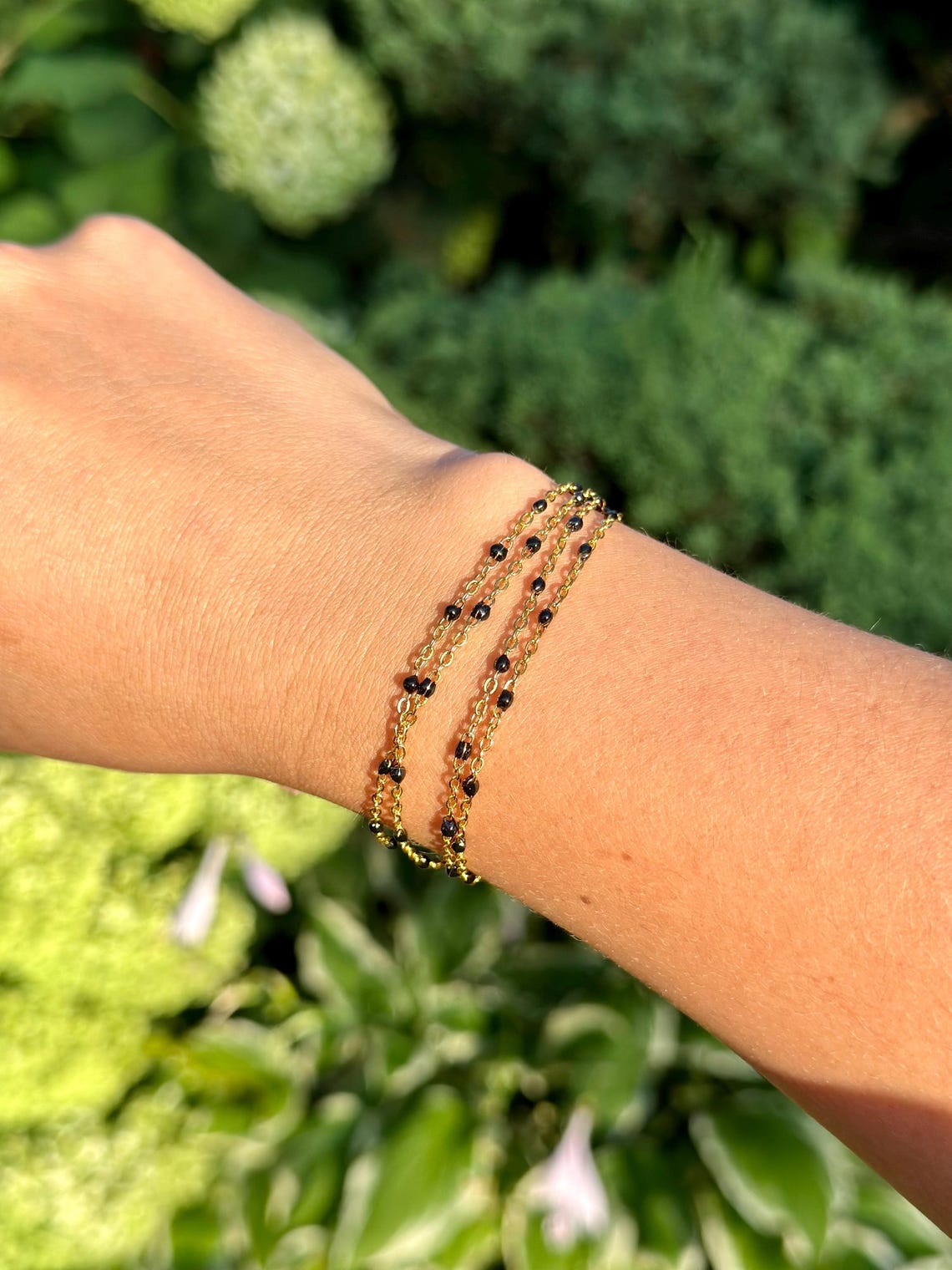 Versatile Gold & Black Beaded Glasses Chain— 3 in 1 Eye Glasses Chain ...