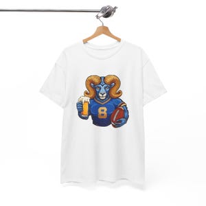 Los Angeles Ram Football and Beer Unisex Tee, LA Rams T-shirt, Sports Fan Shirt, Game Day Apparel, Football Party Top