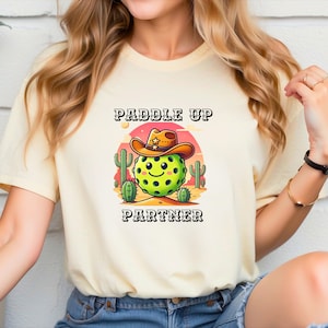 Pickleball Shirt, Fun Pickleball Tee, Paddle Up Partner T-Shirt, Pickleball Gift, Unisex Cotton Tee