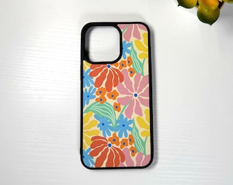 Coque d'iPhone florale rétro : design groovy des années 60 et 70