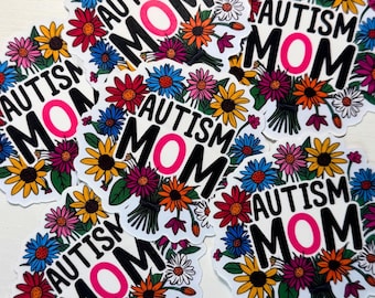 Sticker floral pour maman autiste : sticker étanche pour ordinateur portable