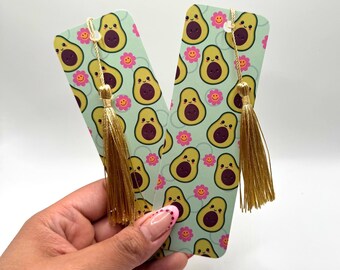 Marque-page avocat kawaii : plastifié avec pampille, cadeau pour les amoureux des livres