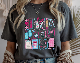 T-shirt graphique Nurse Life, chemise médicale à gribouillis, vêtements pour personnel infirmier autorisé