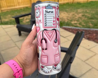 Gobelet en acier inoxydable 20 oz pour infirmière, cadeau pour héros de la santé